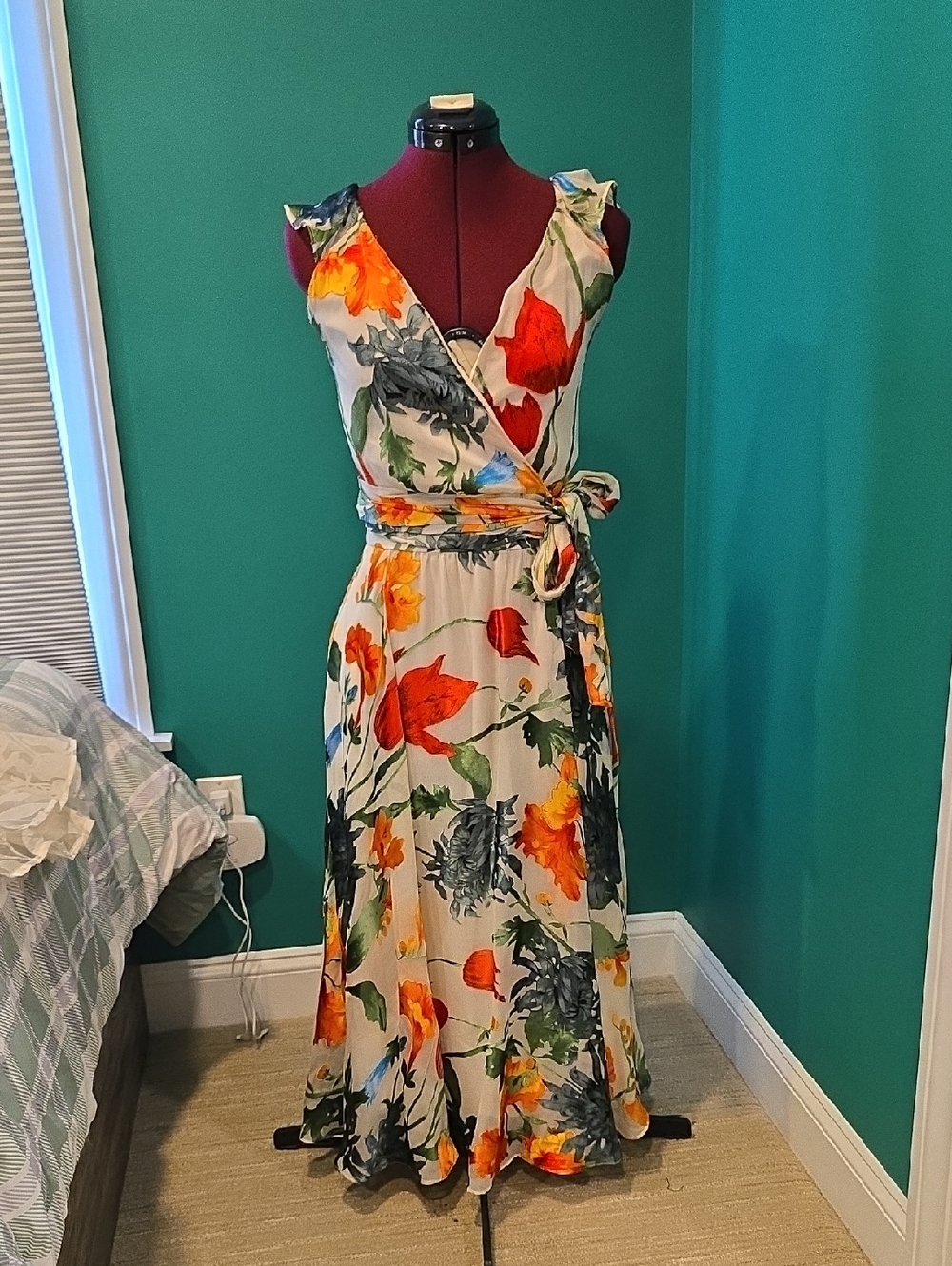 Alice & Olivia By Stacy Bendet Floral Wrap 2 Piece Maxi Dress, Size 0